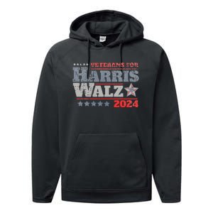 Veterans For Kamala Harris Tim Walz 2024 Performance Fleece Hoodie