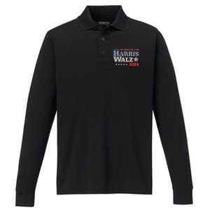 Veterans For Kamala Harris Tim Walz 2024 Performance Long Sleeve Polo