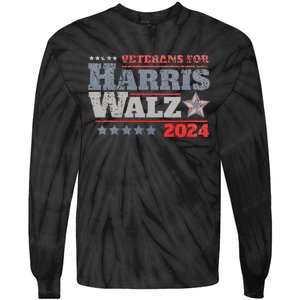 Veterans For Kamala Harris Tim Walz 2024 Tie-Dye Long Sleeve Shirt