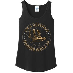 Veterans For Kamala Harris Tim Walz 2024 Election Usa Flag Ladies Essential Tank