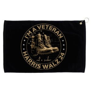 Veterans For Kamala Harris Tim Walz 2024 Election Usa Flag Grommeted Golf Towel