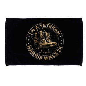 Veterans For Kamala Harris Tim Walz 2024 Election Usa Flag Microfiber Hand Towel