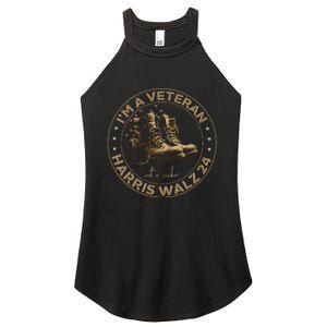 Veterans For Kamala Harris Tim Walz 2024 Election Usa Flag Women's Perfect Tri Rocker Tank