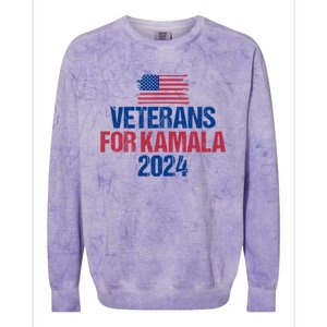 Veterans For Kamala 2024 Election American Flag Colorblast Crewneck Sweatshirt