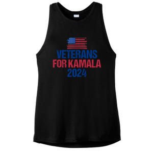 Veterans For Kamala 2024 Election American Flag Ladies PosiCharge Tri-Blend Wicking Tank