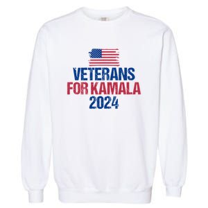 Veterans For Kamala 2024 Election American Flag Garment-Dyed Sweatshirt