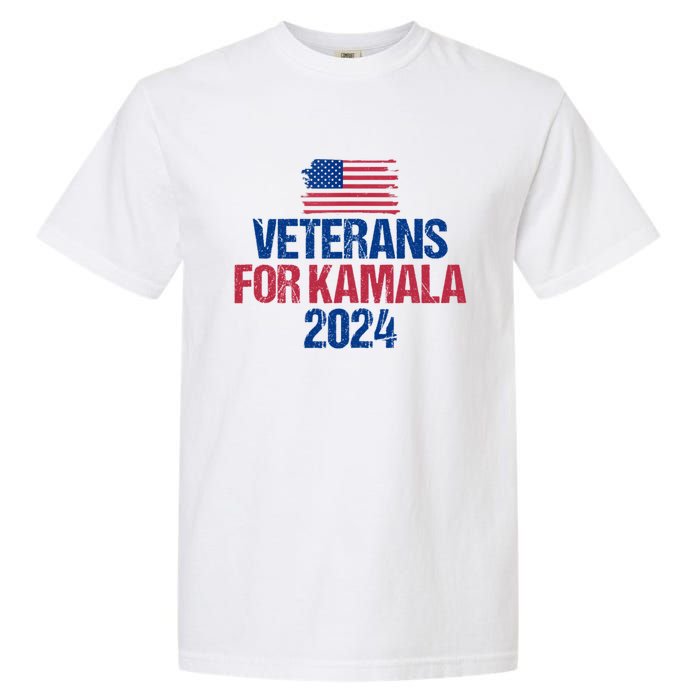 Veterans For Kamala 2024 Election American Flag Garment-Dyed Heavyweight T-Shirt