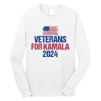 Veterans For Kamala 2024 Election American Flag Long Sleeve Shirt