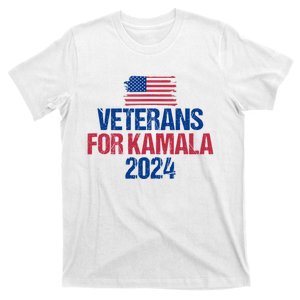 Veterans For Kamala 2024 Election American Flag T-Shirt