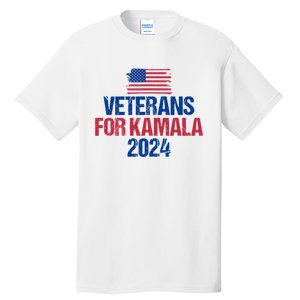 Veterans For Kamala 2024 Election American Flag Tall T-Shirt