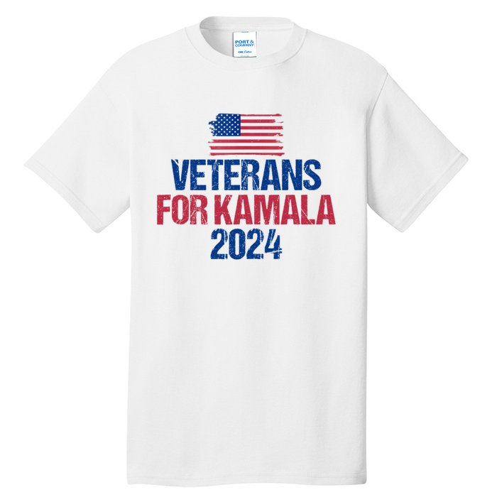 Veterans For Kamala 2024 Election American Flag Tall T-Shirt