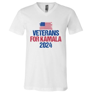 Veterans For Kamala 2024 Election American Flag V-Neck T-Shirt