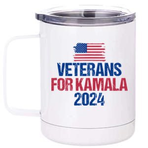 Veterans For Kamala 2024 Election American Flag 12 oz Stainless Steel Tumbler Cup