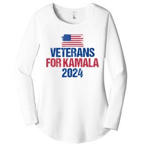 Veterans For Kamala 2024 Election American Flag Women's Perfect Tri Tunic Long Sleeve Shirt