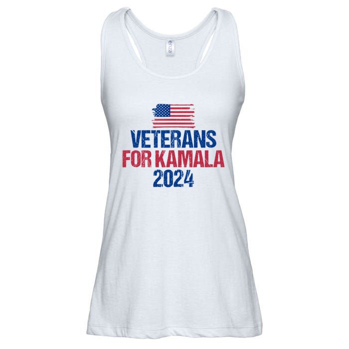 Veterans For Kamala 2024 Election American Flag Ladies Essential Flowy Tank