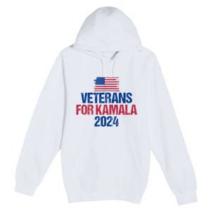 Veterans For Kamala 2024 Election American Flag Premium Pullover Hoodie