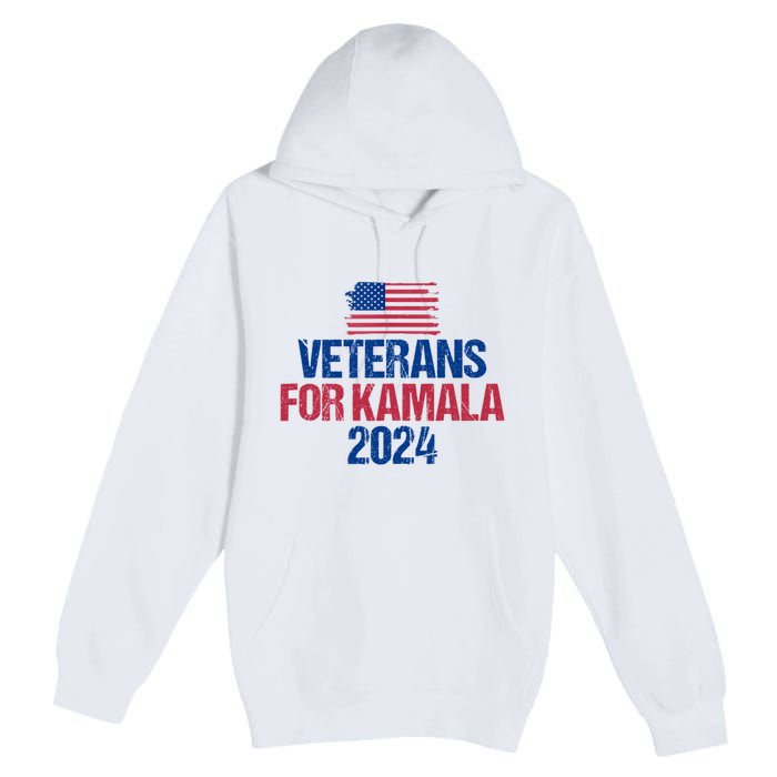 Veterans For Kamala 2024 Election American Flag Premium Pullover Hoodie