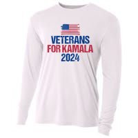 Veterans For Kamala 2024 Election American Flag Cooling Performance Long Sleeve Crew