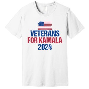 Veterans For Kamala 2024 Election American Flag Premium T-Shirt