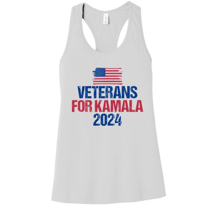 Veterans For Kamala 2024 Election American Flag Women's Racerback Tank