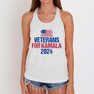 Veterans For Kamala 2024 Election American Flag Women's Knotted Racerback Tank