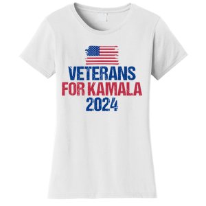 Veterans For Kamala 2024 Election American Flag Women's T-Shirt