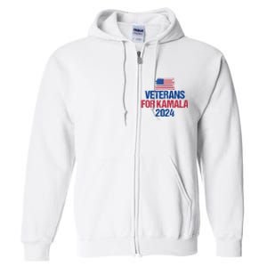 Veterans For Kamala 2024 Election American Flag Full Zip Hoodie