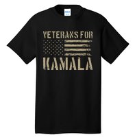 Veterans For Kamala Harris 2024 Election Usa Flag Military Tall T-Shirt