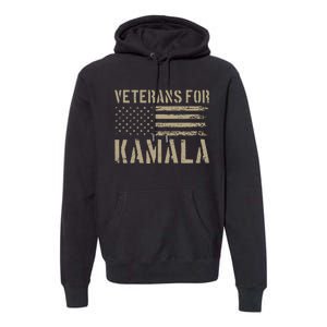 Veterans For Kamala Harris 2024 Election Usa Flag Military Premium Hoodie