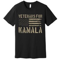 Veterans For Kamala Harris 2024 Election Usa Flag Military Premium T-Shirt