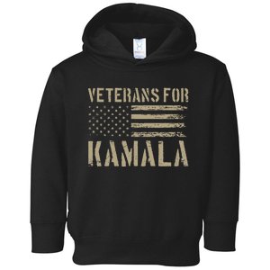 Veterans For Kamala Harris 2024 Election Usa Flag Military Toddler Hoodie