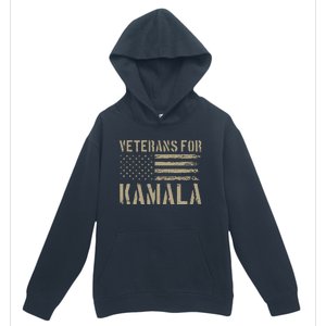 Veterans For Kamala Harris 2024 Election Usa Flag Military Urban Pullover Hoodie