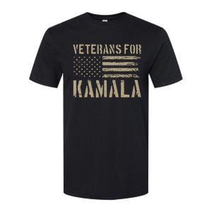 Veterans For Kamala Harris 2024 Election Usa Flag Military Softstyle CVC T-Shirt