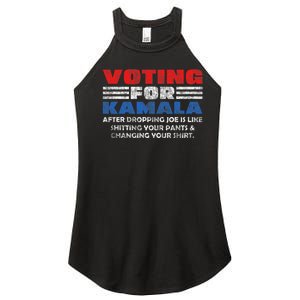 Voting For Kamala After Dropping Joe Biden Trump 2024 Women's Perfect Tri Rocker Tank