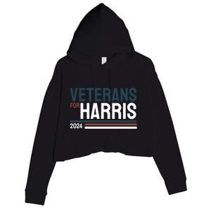 Veterans For Kamala Harris 2024 Crop Fleece Hoodie