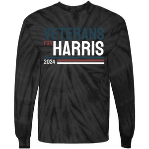 Veterans For Kamala Harris 2024 Tie-Dye Long Sleeve Shirt