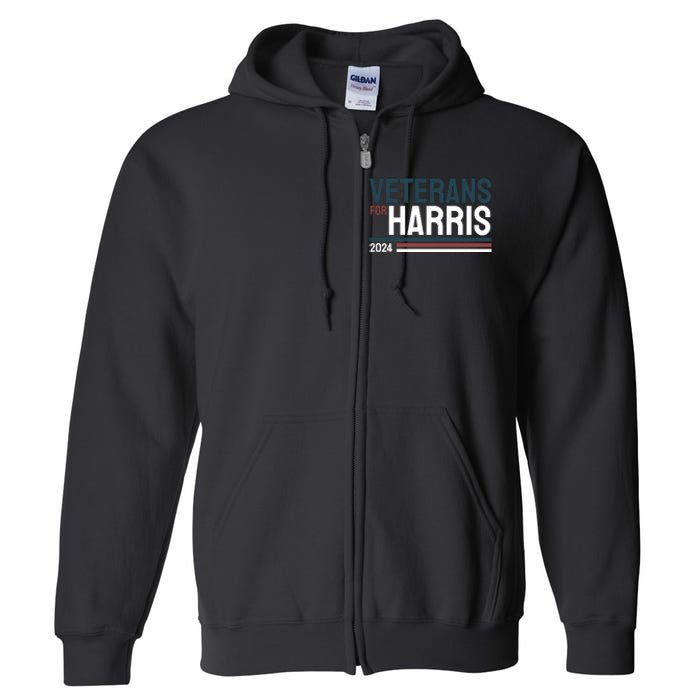 Veterans For Kamala Harris 2024 Full Zip Hoodie