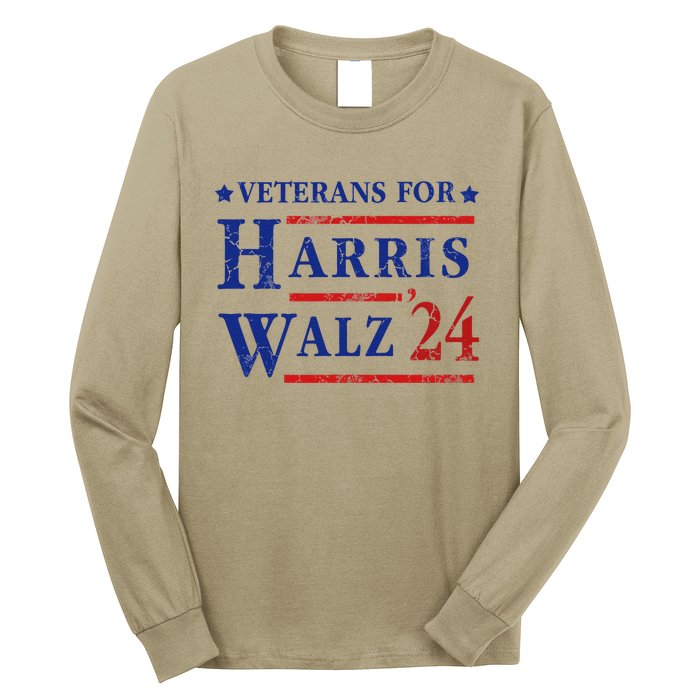 Veterans For Kamala Harris Tim Walz 2024 Election Long Sleeve Shirt