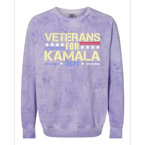 Veterans For Kamala American Flag Kamalaharris Supporter Colorblast Crewneck Sweatshirt