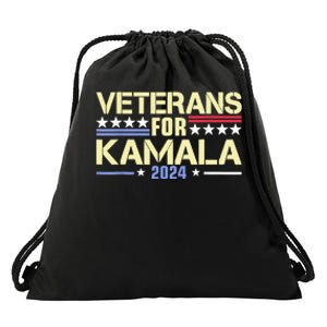 Veterans For Kamala American Flag Kamalaharris Supporter Drawstring Bag