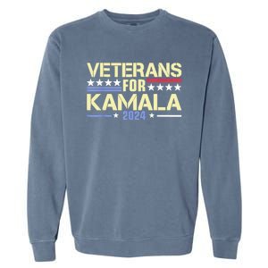 Veterans For Kamala American Flag Kamalaharris Supporter Garment-Dyed Sweatshirt