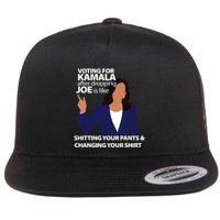 Voting For Kamala After Dropping Joe Is Like Shitting Flat Bill Trucker Hat