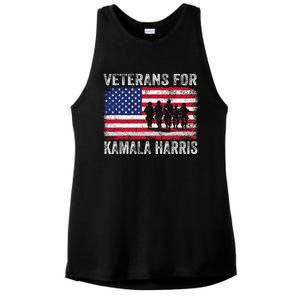 Veterans For Kamala Harris 2024 Election Usa Flag Military Ladies PosiCharge Tri-Blend Wicking Tank