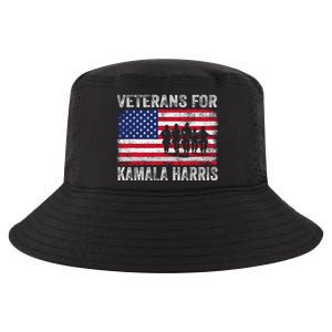 Veterans For Kamala Harris 2024 Election Usa Flag Military Cool Comfort Performance Bucket Hat