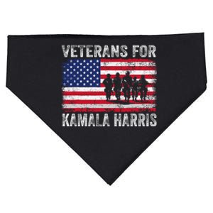 Veterans For Kamala Harris 2024 Election Usa Flag Military USA-Made Doggie Bandana