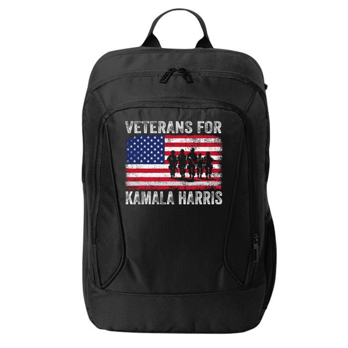 Veterans For Kamala Harris 2024 Election Usa Flag Military City Backpack