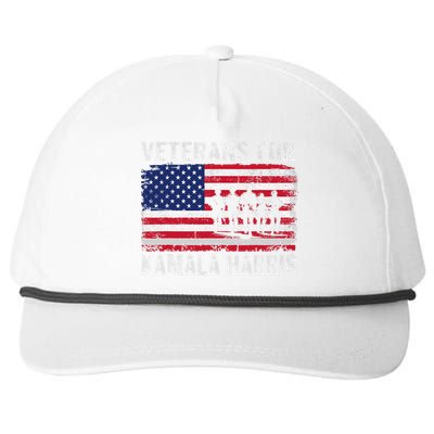 Veterans For Kamala Harris 2024 Election Usa Flag Military Snapback Five-Panel Rope Hat