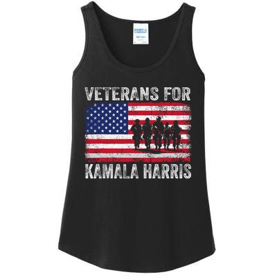 Veterans For Kamala Harris 2024 Election Usa Flag Military Ladies Essential Tank