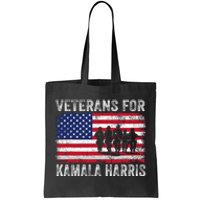 Veterans For Kamala Harris 2024 Election Usa Flag Military Tote Bag