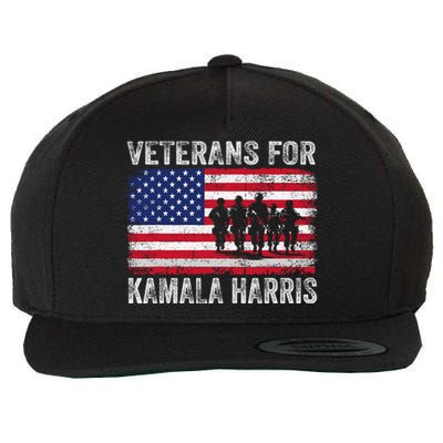 Veterans For Kamala Harris 2024 Election Usa Flag Military Wool Snapback Cap